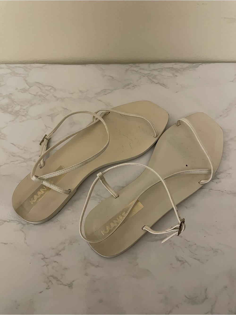 Kaanas Ivory Minimalist Strappy Sandals